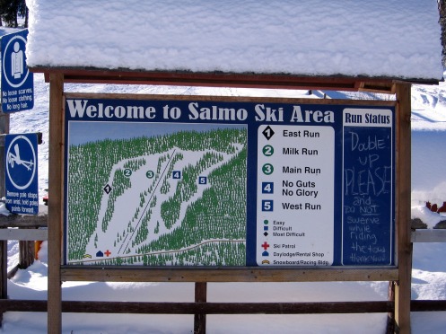 Salmo Ski Area Sign