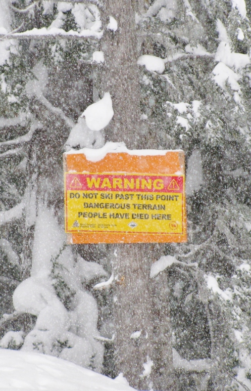 Warning at Revelstoke Mtn 2
